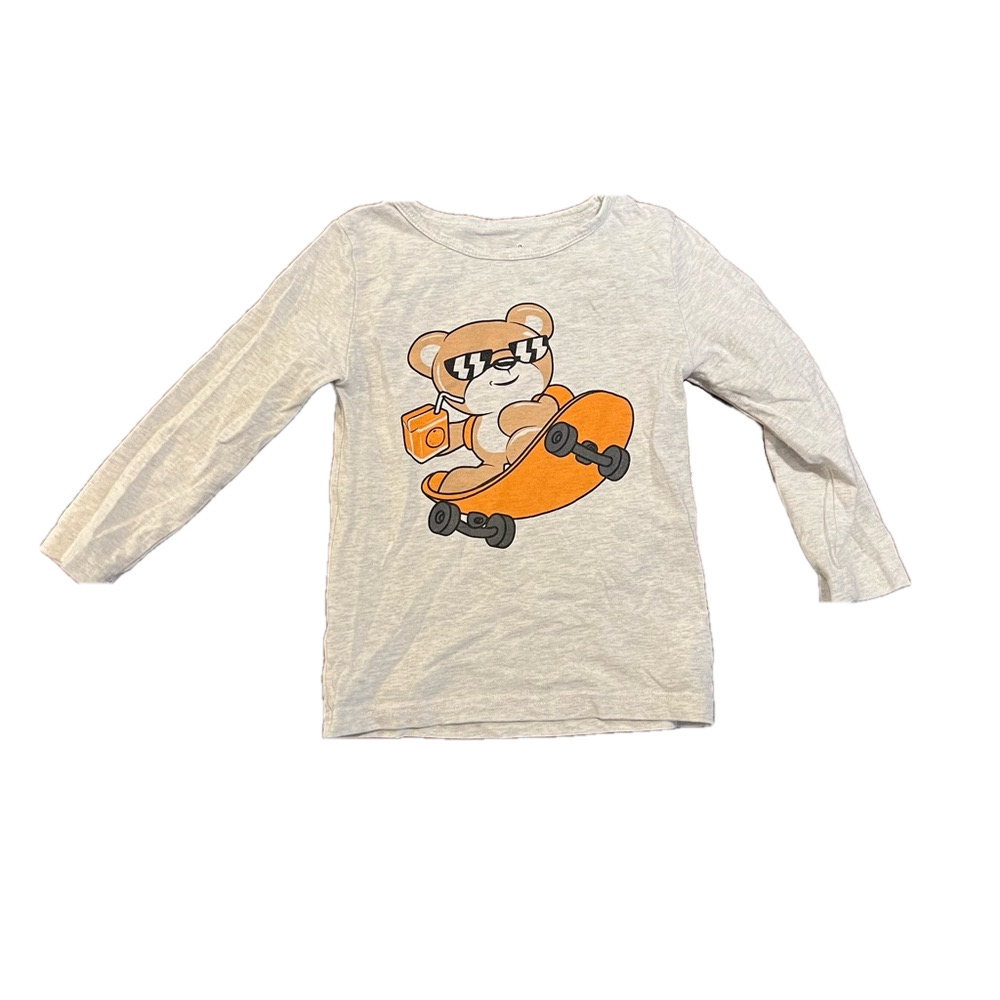 Appaman Frrestyle boys size 4T, Bear skateboard long sleeve top